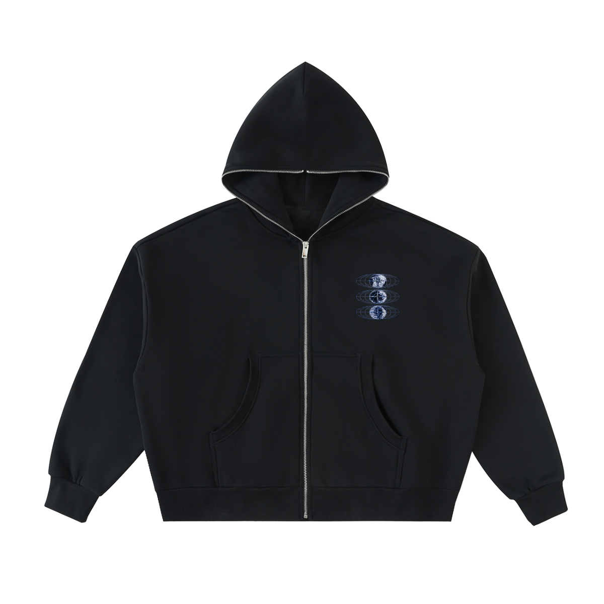 DISASTER WORLD FULL-ZIP BOXY HOODIE